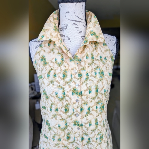 NWOT TOMMY BAHAMA Slik Halter Floral Shirt Dress Size Medium - Picture 10 of 11